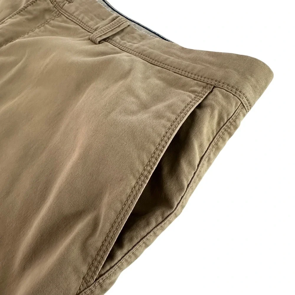 Tommy Bahama Men 42 Khaki Tan Cotton Tencel Stretch Flat Front Chino Shorts 9
